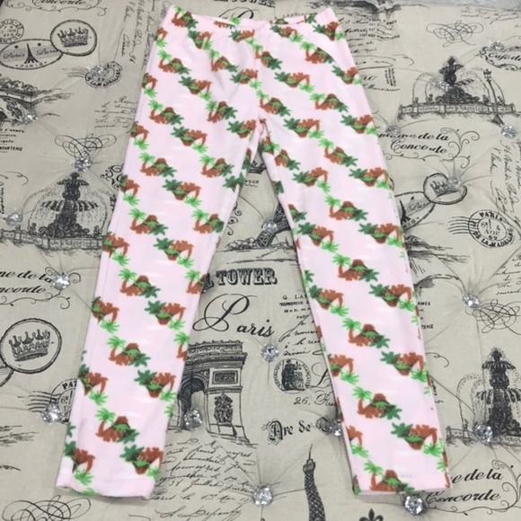Leveret Pink Dinosaur Fleece Pajama Bottoms - Picture 2 of 6